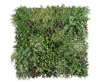 Панел с изкуствени растения многоцветен 100x100 см