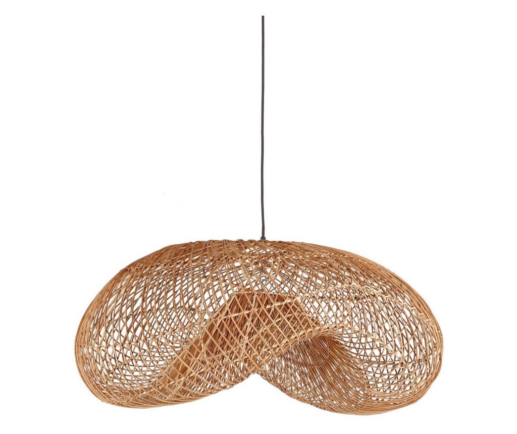 Rattan Függőlámpa Natúr Kadin 81x56x35 cm
