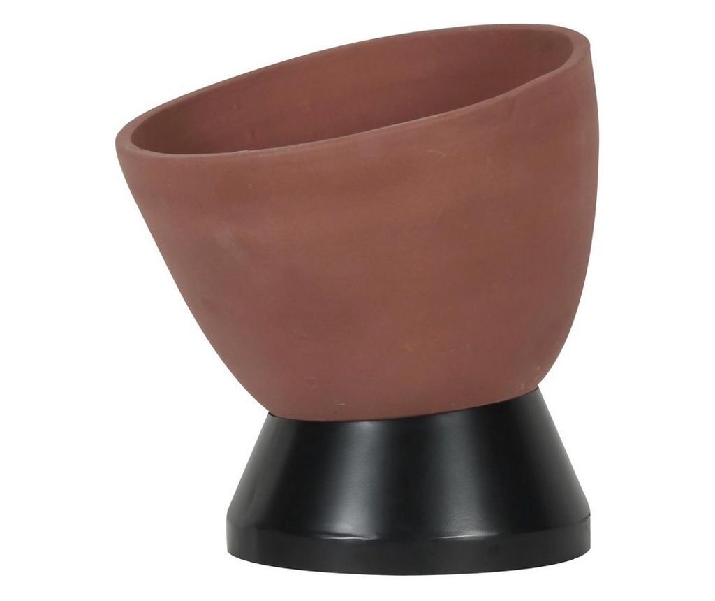 Mandya Black Metal and Terracotta Brown Lamp 25x27 cm