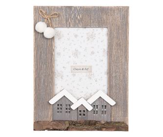 Πολύχρωμο Ξύλινο Κορνίζα Φωτογραφιών για Τραπέζι/Τοίχο, 16x3x21 εκ., 10x15 εκ.