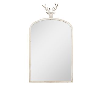 Lustro ścienne w metalowej ramie Vintage White, 58x10x105 cm