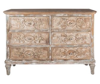 Szürke és bézs fa komód 141x40x105 cm