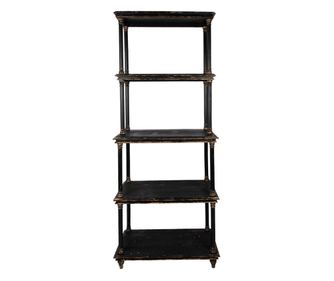 Czarna Drewniana Półka 80x40x210 cm