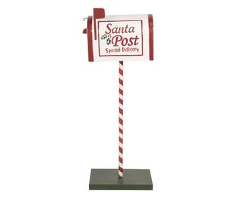 Karácsonyi postaláda dekoráció, fém, többszínű, 19x33x92 cm