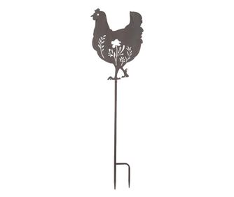 Vrtni ukras Smeđa metalna kokoš 32x2x113 cm