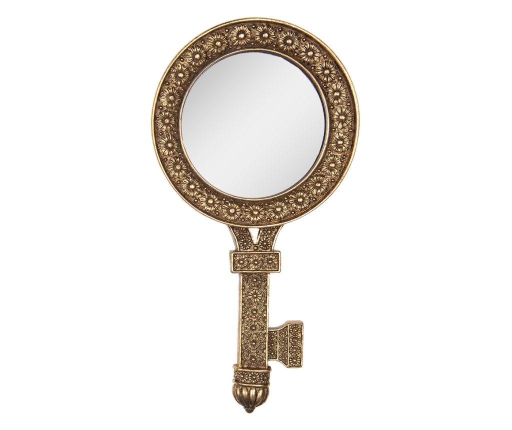 Arany Színű Műgyanta Fali Tükör 13x2x25 cm