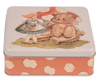 Многоцветна метална кутия 17x17x6 см