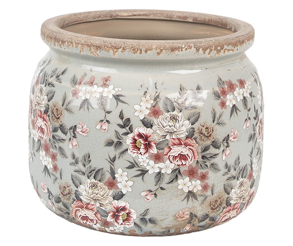 Ghiveci flori ceramica multicolora 20x15 cm