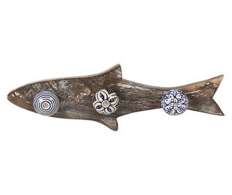 Vješalica za zid - Drvo i metal - 33x5x10 cm