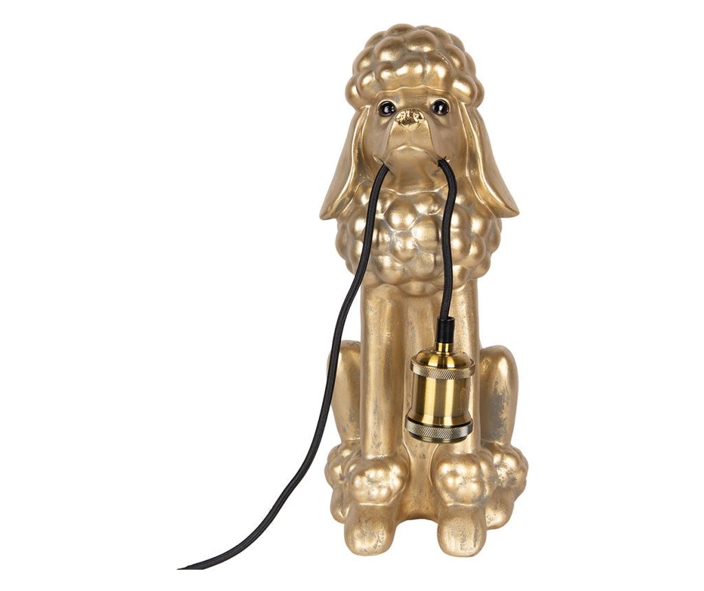 Golden Polyresin Puppy Table Lamp 27x16x38 cm, E27