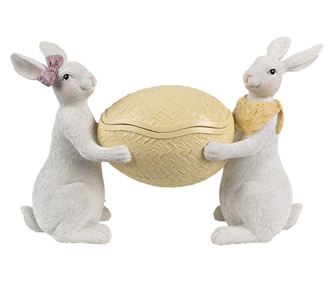 Figurina Iepurasi Paste polirasina multicolora 29x10x18 cm