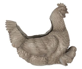 Ghiveci flori Gaine polirasina gri 46x30x38 cm