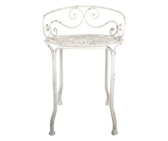 Stolik boczny z żelaza w stylu vintage, biały, 44x67 cm
