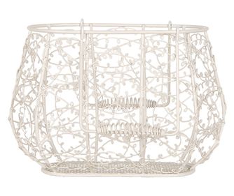 Cos fier alb 24x14x16/28 cm