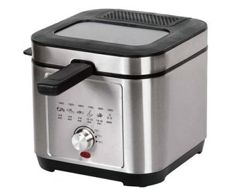 Fryer Elite EDF-1102, 1200W, 2,5 l, 150-190C, Figyelőablak, Szagszűrő, Termosztát, Rozsdamentes acél/fekete