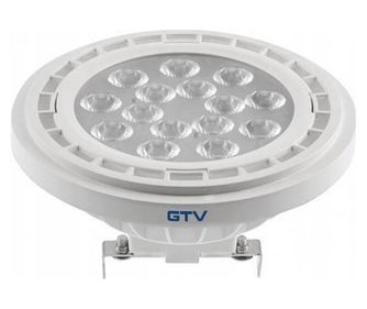 GTV LED Žarnica LD-AR11145-30 12W G53 AR111 12V 12XPOWER LED 3000K, 45° kot snopa, 950 lm, prozorno steklo