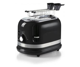 Pâine de pâine Ariete MODERNA 0149/02, 815W, 2 felii, 3 funcții, 6 nivele, Tavă detașabilă pentru firimituri, Negru