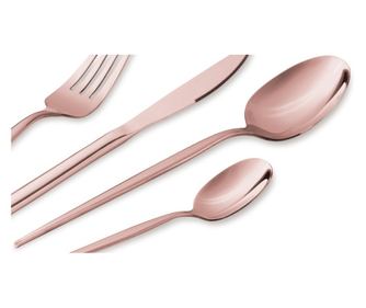 Set tacamuri 24 piese, 6 persoane, rose lucios Berlinger Haus BH 3068, inox