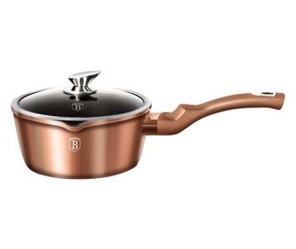 Oala Marmorata Cu Capac 16 Cm Rose Gold Metalic Line Berlinger Haus Bh 1524n