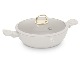 Cratita cu capac 28 cm, 3,8L Sahara Berlinger Haus BH 8068, antiaderenta, crem