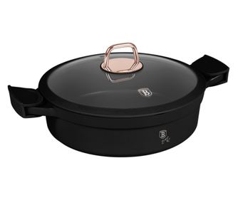 Κατσαρόλα με καπάκι 28 cm, 4,2L – Berlinger Haus Black Rose Collection BH 1455, αντικολλητική, με αφαιρούμενες λαβές σιλικόνης,