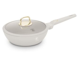 Pánev hluboká s poklicí 24 cm, 2,3 l Sahara Berlinger Haus BH 8062, nepřilnavá, krémová