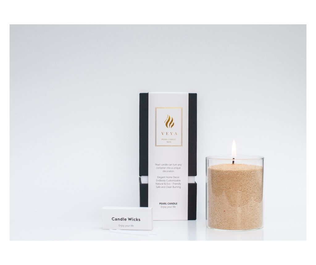 Lumanari- Perle de ceara din plante, VEYA, Sand, 500 g 