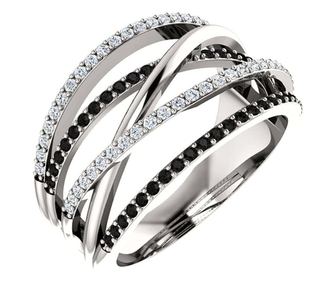 Пръстен Diora, Hot Cross Twist, сребро/черно - 7