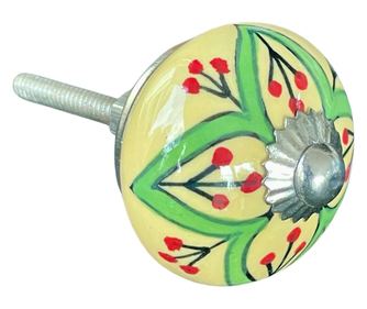 Vintage stílusú kézzel festett porcelán bútorgomb
