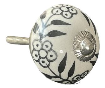 Vintage stílusú kézzel festett porcelán bútorgomb