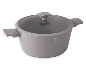 Lonac s poklopcem 28 cm Taupe Berlinger Haus BH 8102, siva, titan premaz