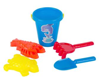 Set Galetusa pentru nisip, South Perfect Decor, cu forme si accesorii, 5 buc