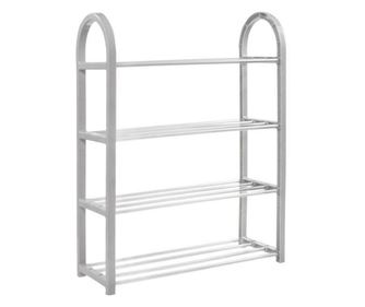Suport depozitat incaltaminte, 4 polite, gri deschis, 50x19.5x64 cm, Springos