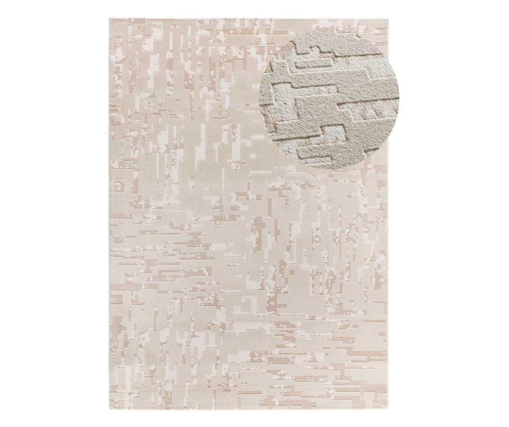 ATTICGO Abstract rug with relief beige BARESA 12946, 80x150 cm