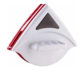 Двойна чистачка Mercaton с магнит за почистване на прозорци с дебелина между 3 и 8 мм и 10 резервни гъби, бяло с червено