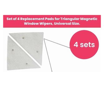 Комплект от 4 магнитни резервни части за чистачки Mercaton - Универсална триъгълна форма, пасва на повечето системи