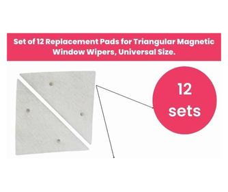 Комплект от 12 магнитни чистачки - триъгълна форма, универсален размер, съвместими с повечето