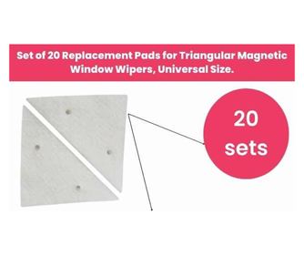 Комплект от 20 магнитни резервни части за чистачки - триъгълна форма, универсален размер, пасва на повечето системи