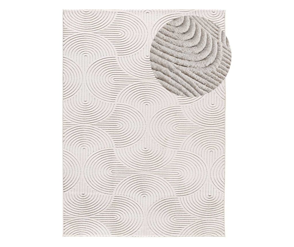 ATTICGO Geometric rug with relief cream ESTILO 23040, 80x150 cm