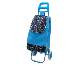 Sacosa piata cu carucior, Master, 2 roti, 38 l, bleu