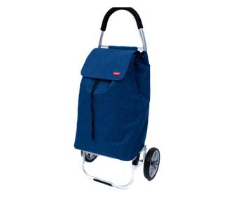 Sacosa piata cu carucior, Master, 2 roti, 50 l, albastru