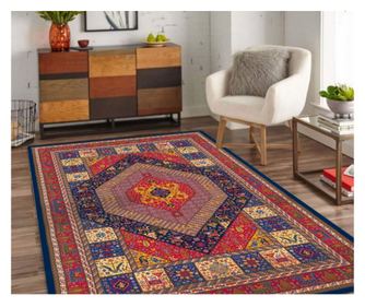 Többszínű perzsa szőnyeg 150x225 cm, selyem és pamut