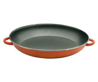 Ibili-Orange paella serpenyő, zománcozott acél, 32x5 cm, narancssárga/fekete