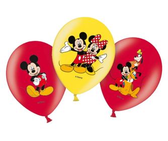 Set 6 balonov iz lateksa, model Mickey Mouse, Amscan, 27,5 cm