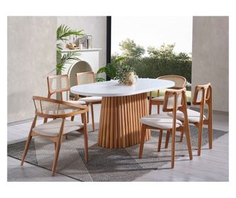 Τραπέζι φαγητού Soho - λευκό, φυσικό