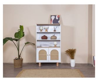 Könyvespolc Bohem - fehér, tölgy