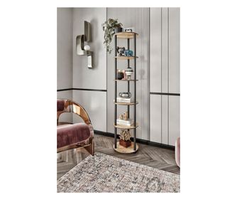 Könyvespolc 6 szintes kerek - tölgy