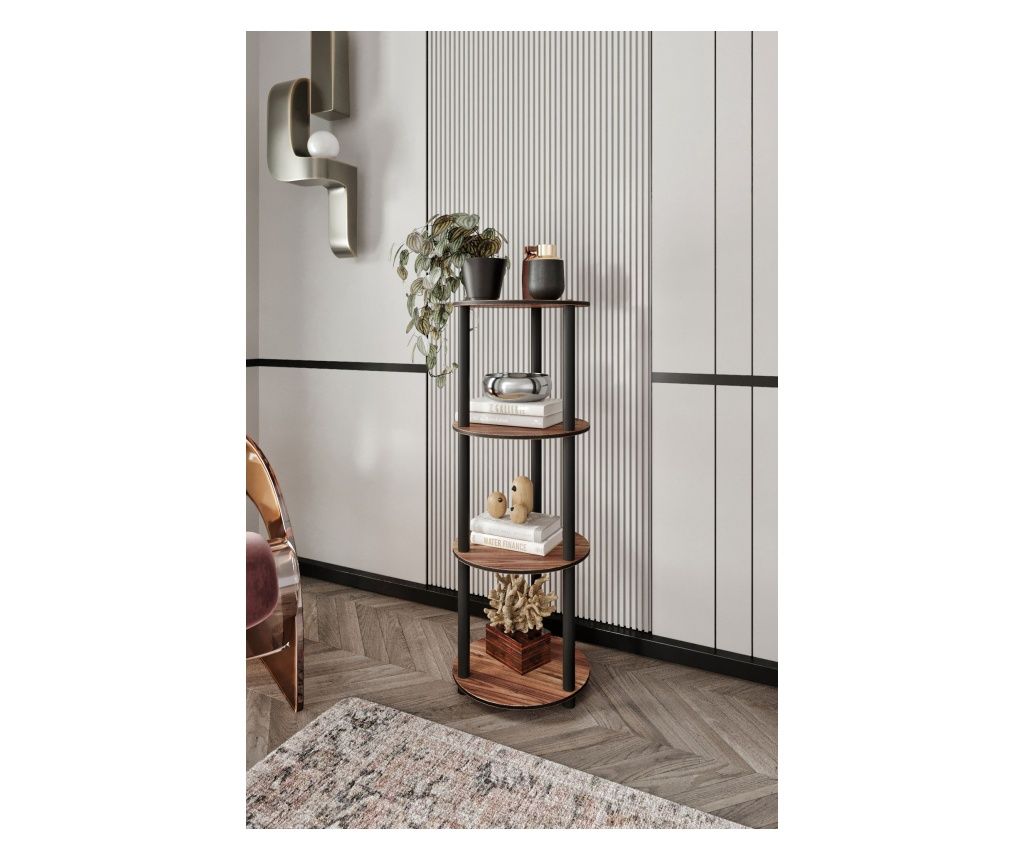 Полка за книги Bookcase 4 кръгла - орех