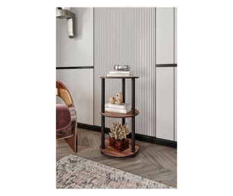 Polica za knjige Bookcase 3 okrogla - oreh