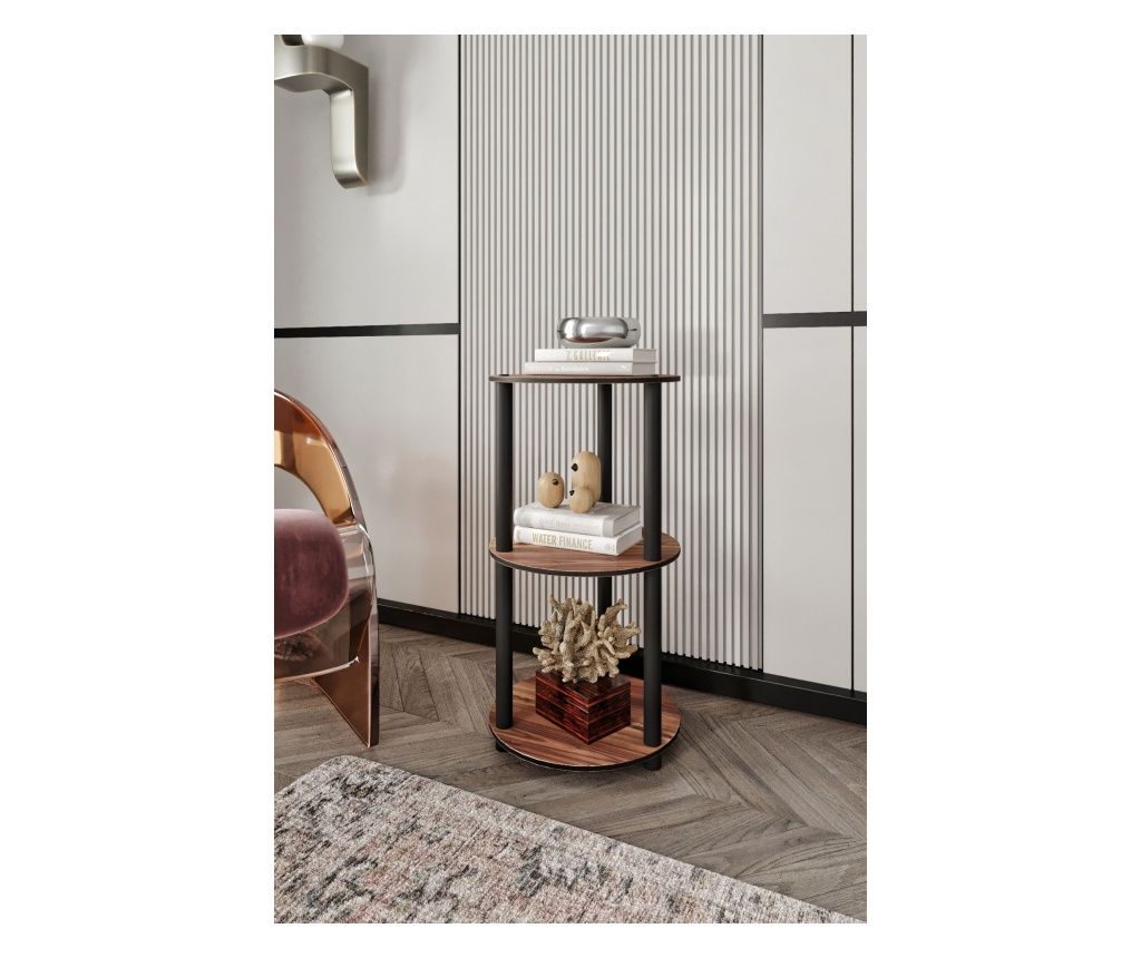 Полка за книги Bookcase 3 кръгла - орех